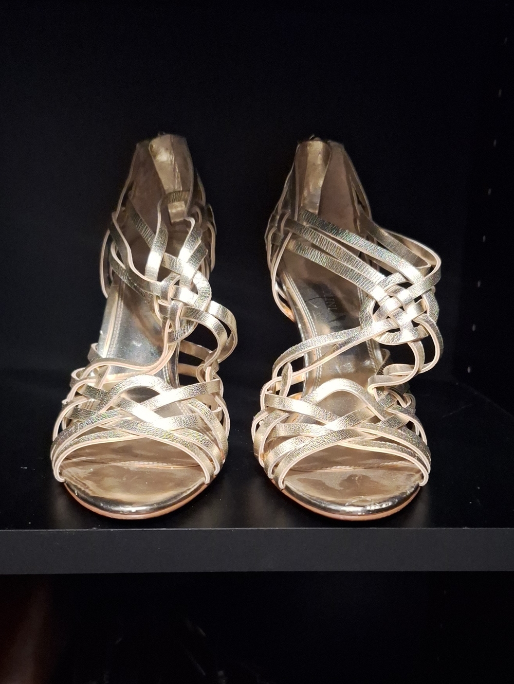 ENZO ANGIOLINI Gold Strappy Women's Dress Sandals